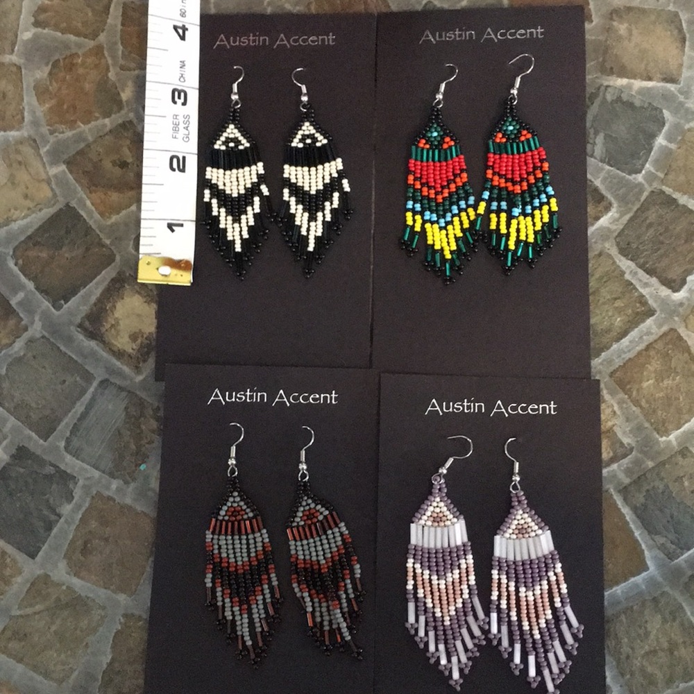 BNWT hand-beaded dangle earrings (sold separately)